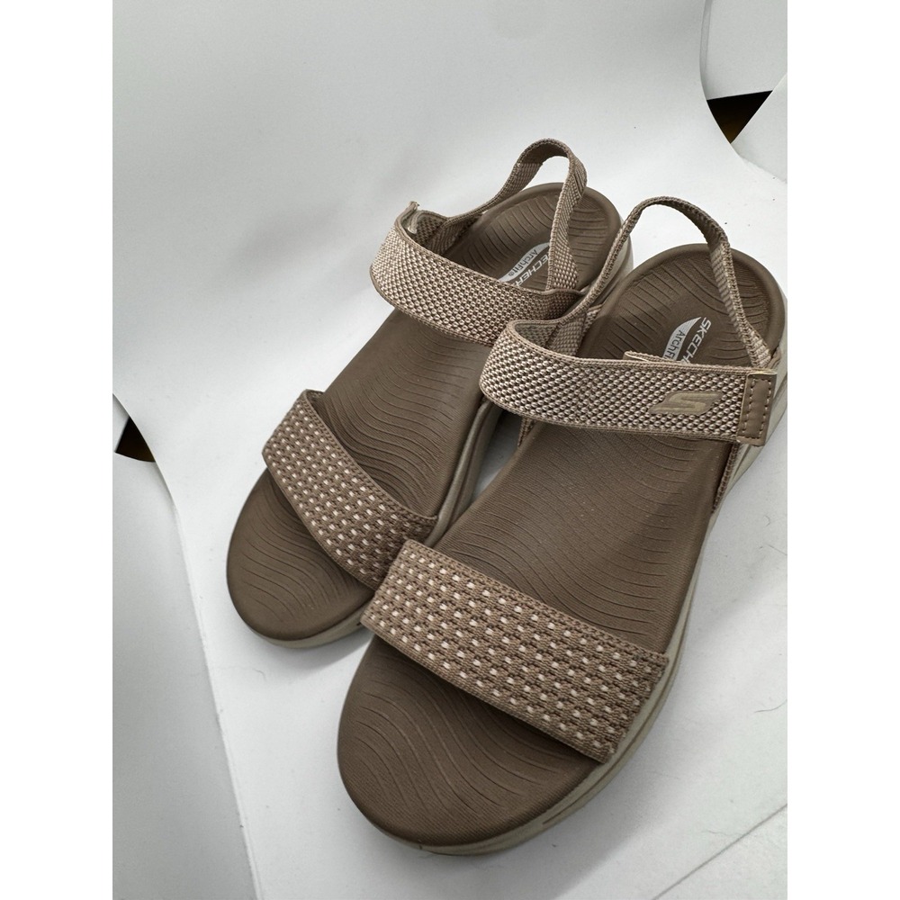 Skechers Slip-ins GO Walk Arch Fit Sandals Color Tan 10M EUC SB1